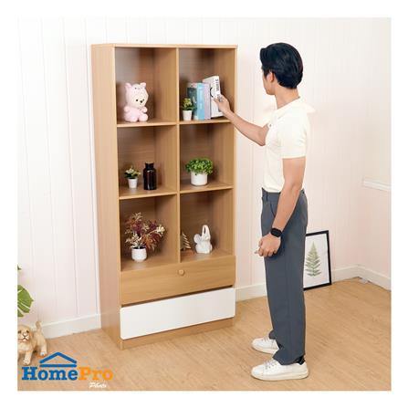 ชั้นวางของผสม 6 ช่อง 2 ลิ้นชัก FURDINI AOMI 80 ซม. สี NATURAL OAK/ขาว_6