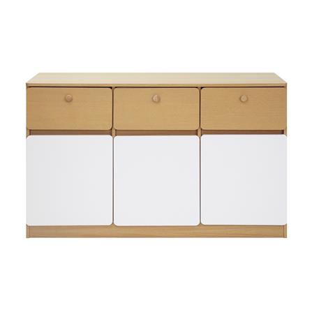 ตู้เตี้ย 3 ลิ้นชัก 3 บานเปิด FURDINI AOMI 120 ซม. สี NATURAL OAK/ขาว_1