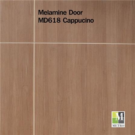 ประตูภายในเมลามีน ไม่เจาะลูกบิด METRO MD618 CAPPUCCINO 90x200 ซม. เซาะร่อง สีน้ำตาล_1
