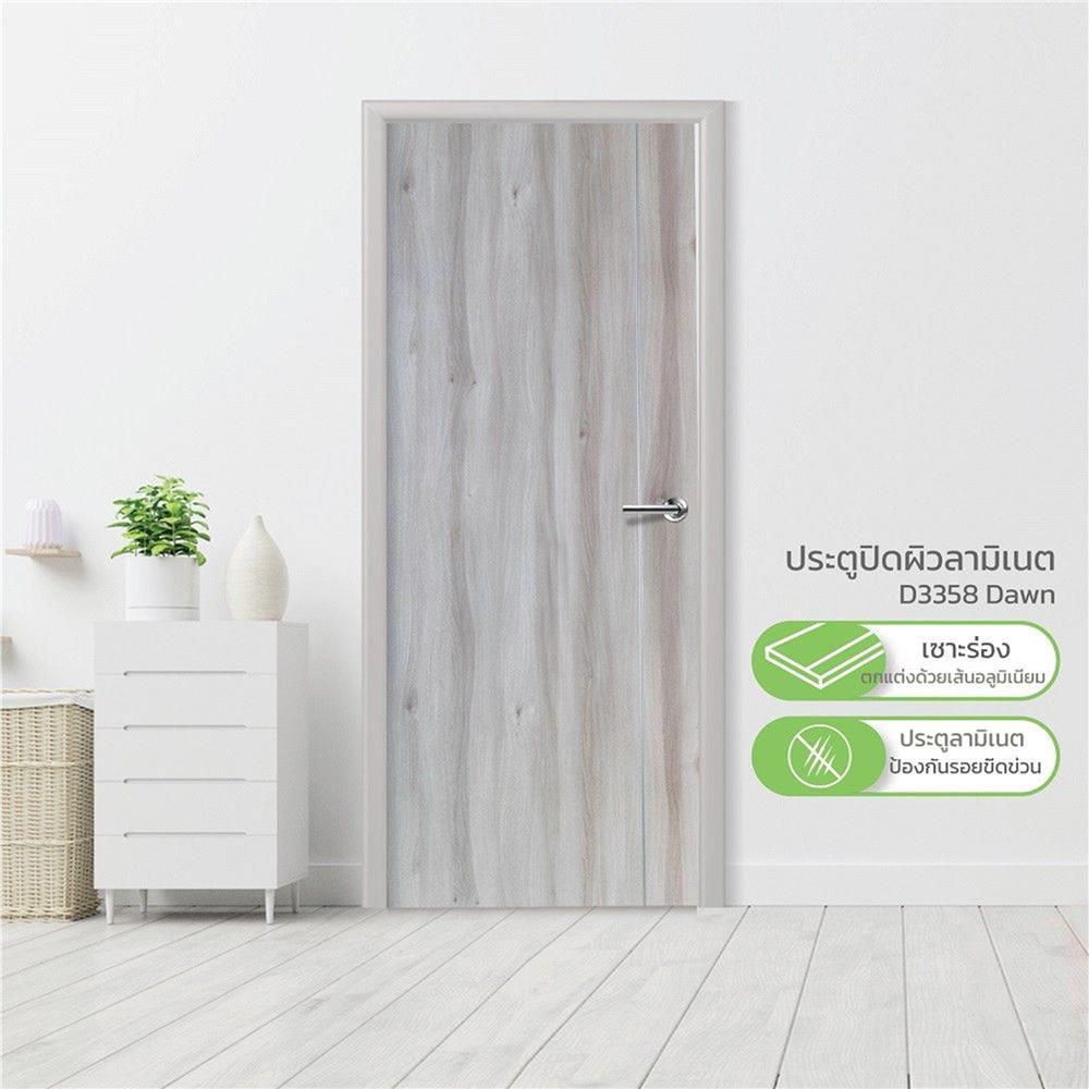ประตูภายใน HPL ไม่เจาะลูกบิด METRO 3358 DAWN 90x200 ซม. สีเทา