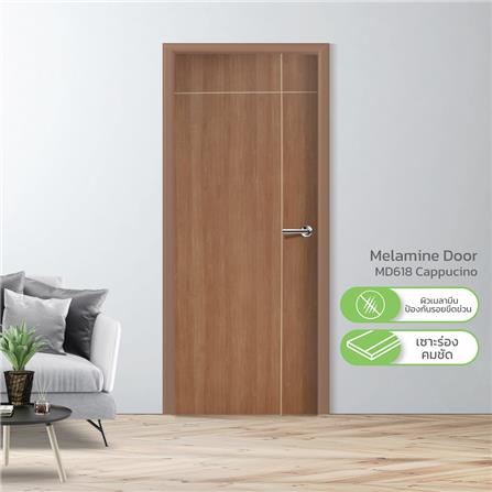 ประตูภายในเมลามีน ไม่เจาะลูกบิด METRO MD618 CAPPUCCINO 70x200 ซม. เซาะร่อง สีน้ำตาล_2