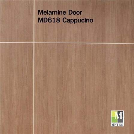 ประตูภายในเมลามีน ไม่เจาะลูกบิด METRO MD618 CAPPUCCINO 70x200 ซม. เซาะร่อง สีน้ำตาล_1