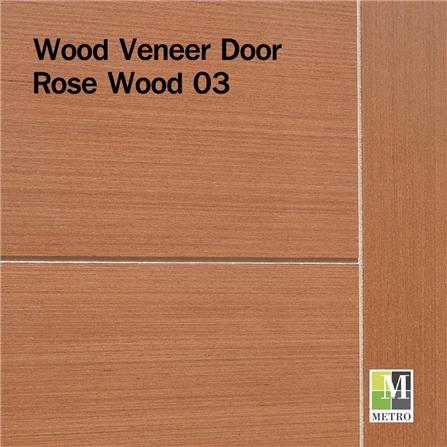 ประตูภายใน HDF ไม่เจาะลูกบิด METRO ROSE WOOD 03 VENEER 90x200 ซม. สีน้ำตาล_1