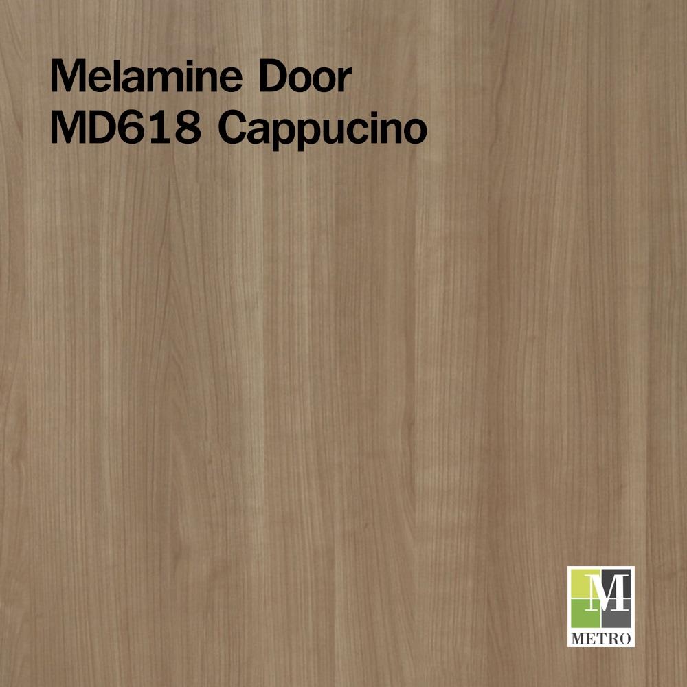 ประตูภายในเมลามีน ไม่เจาะลูกบิด METRO MD618 CAPPUCCINO 90x200 ซม. สีน้ำตาล
