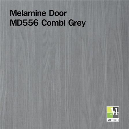 ประตูภายในเมลามีน ไม่เจาะลูกบิด METRO MD556 70x200 ซม. เซาะร่อง สี COMBI GREY_1