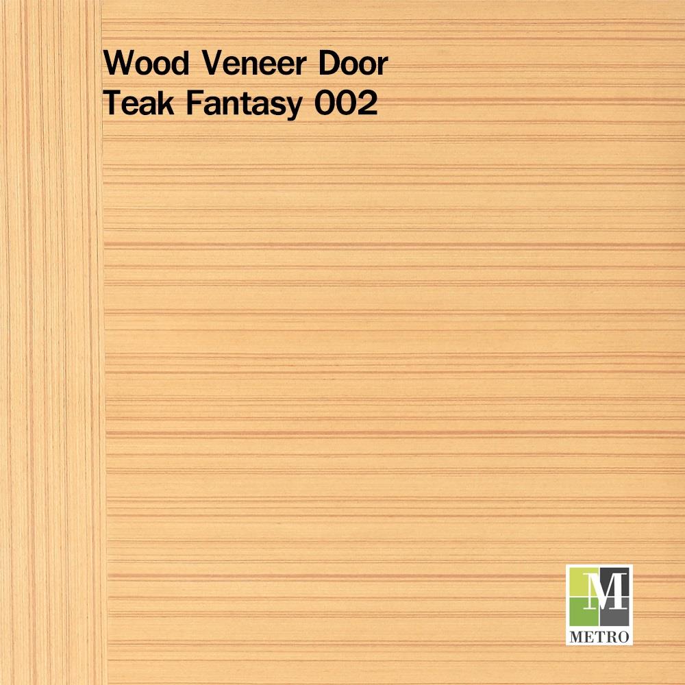 ประตูภายใน HDF ไม่เจาะลูกบิด METRO TEAK FANTASY 002 VENEER 90x200 ซม. สีน้ำตาล