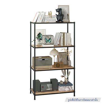 ชั้นวางของ 4 ชั้น FURDINI COZI 90 ซม. สีดำ/วอลนัท_1