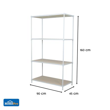 ชั้นวางของ 4 ชั้น FURDINI COZI 90 ซม. สีขาว/NATURAL_6