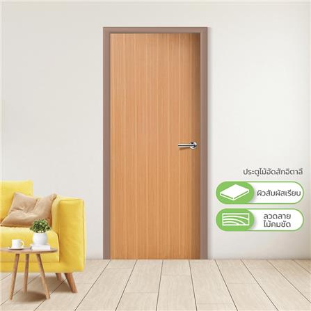 ประตูภายในไม้อัดสักอิตาลี METRO VENEER 90x200 ซม. สีน้ำตาล_2