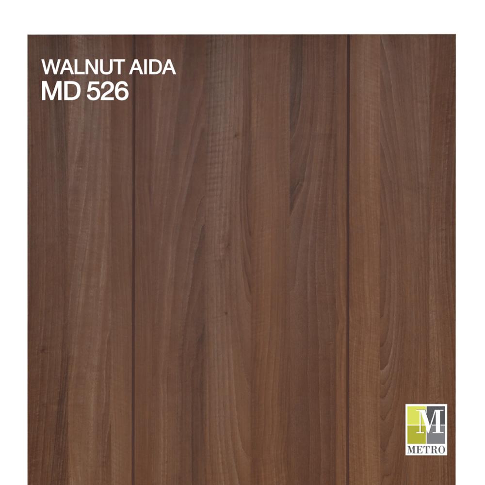 ประตูภายในเมลามีนทนไฟ METRO MD526 WALNUT AIDA 90x200 ซม. สีโอ๊ค