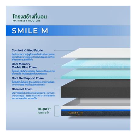 ที่นอน 6 ฟุต PICASSO SMILE M 6 นิ้ว (พร้อมหมอนหนุน 2 ใบ)_6