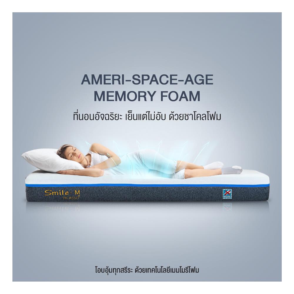 ที่นอน 5 ฟุต PICASSO SMILE M 4 นิ้ว (พร้อมหมอนหนุน 2 ใบ)