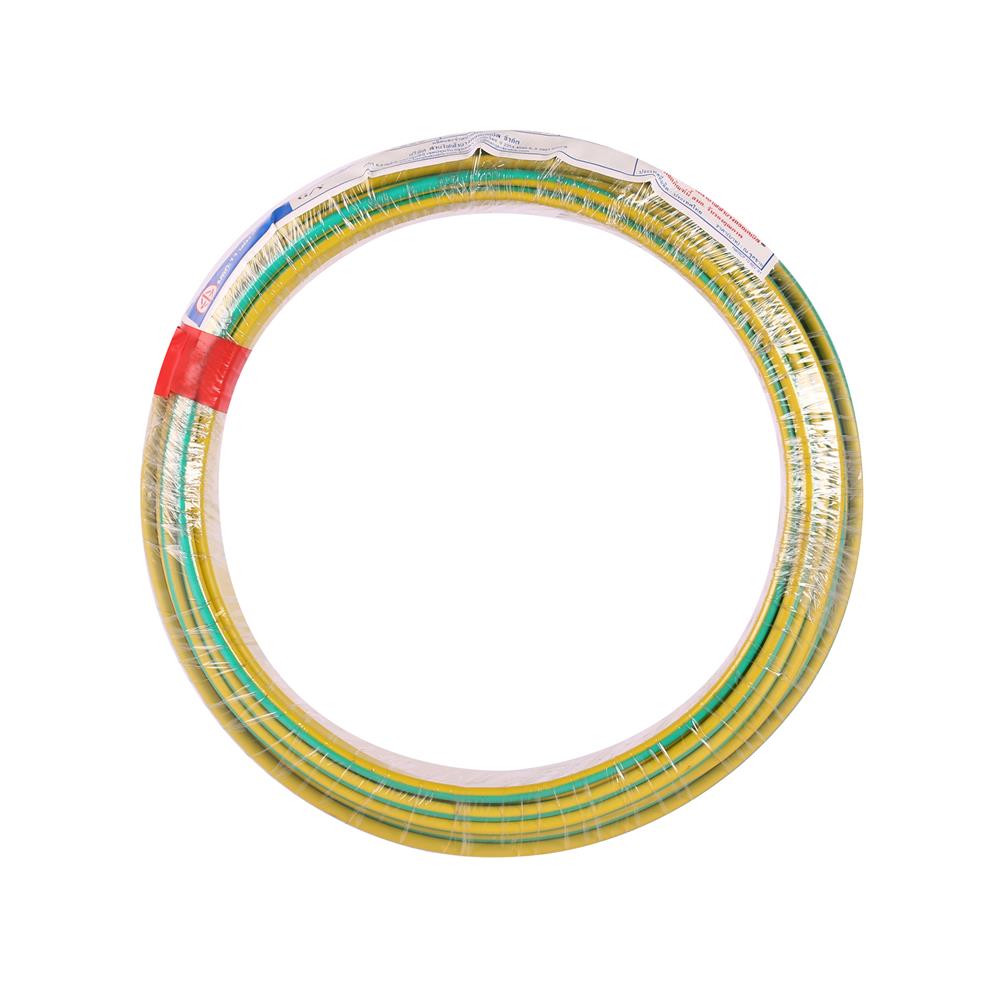 สายไฟ THW IEC01 BCC 1X6 ตร.มม. 100 ม. สีเขียว/เหลือง
