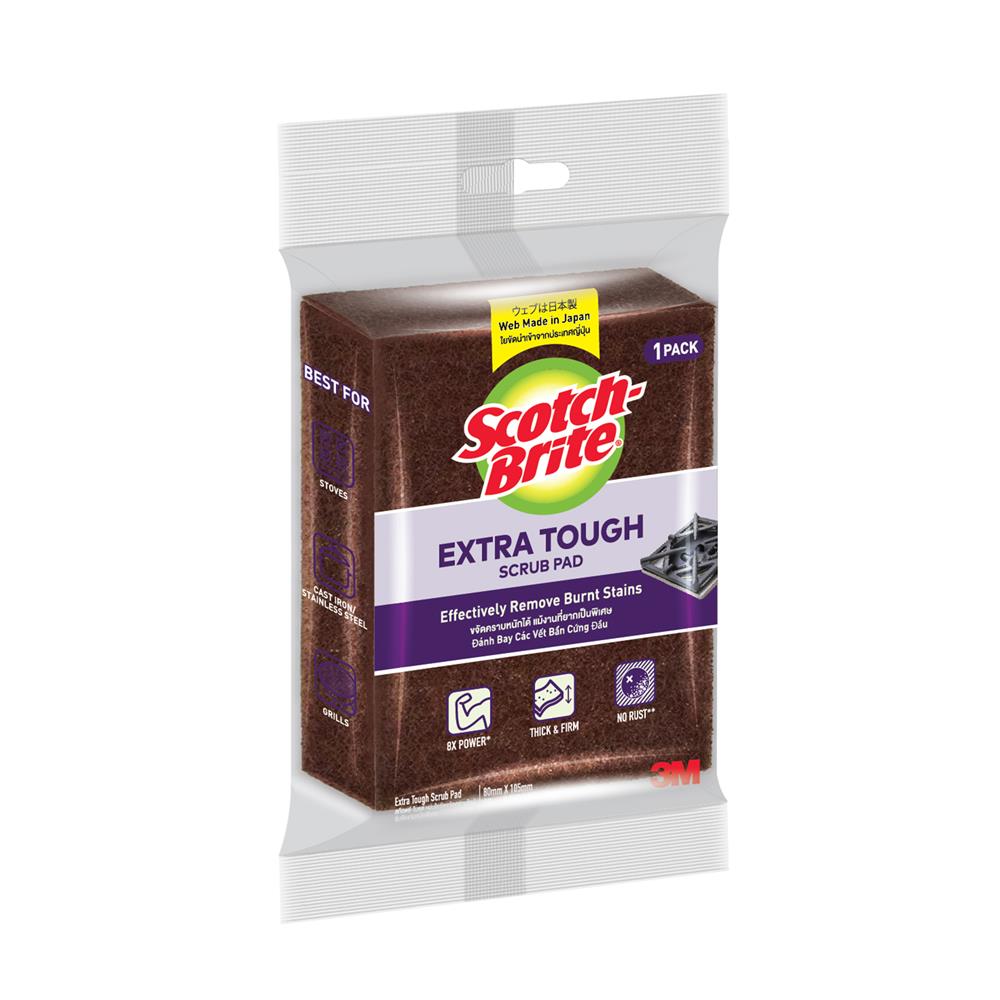 แผ่นใยขัดขจัดคราบไหม้ SCOTCH-BRITE ขัดงานหนักพิเศษ 10.5x8 ซม. (แพ็ก 1 ชิ้น)