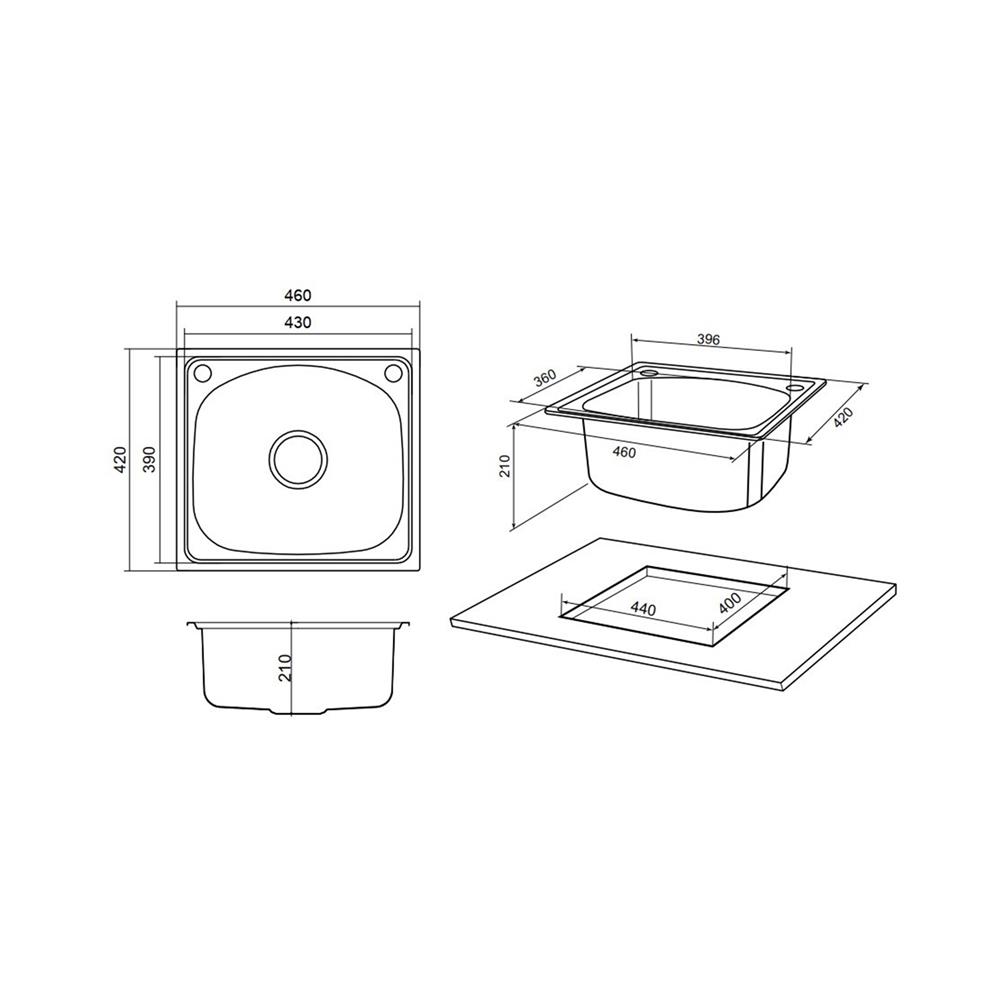 ซิงค์ฝัง 1 หลุม MESTER CSX46-NC สีเงิน
