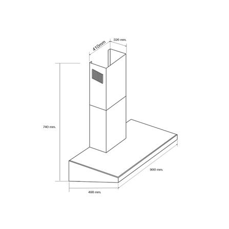 เครื่องดูดควันกระโจม TECNOPLUS HD LENORA 90 BKPRO 90 ซม._2