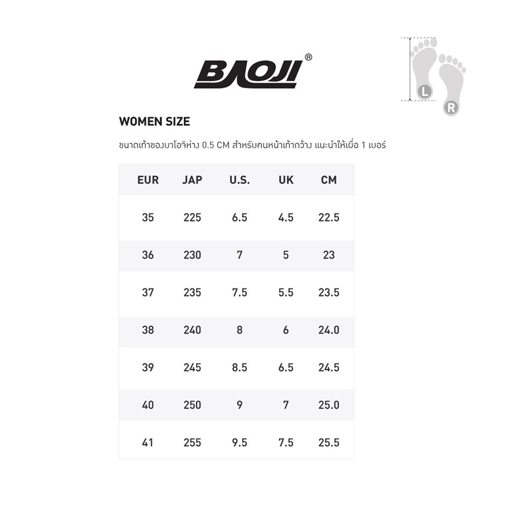 รองเท้าผ้าใบผู้หญิง BAOJI BJW1130 เบอร์ 38 สีขาว/ชมพู