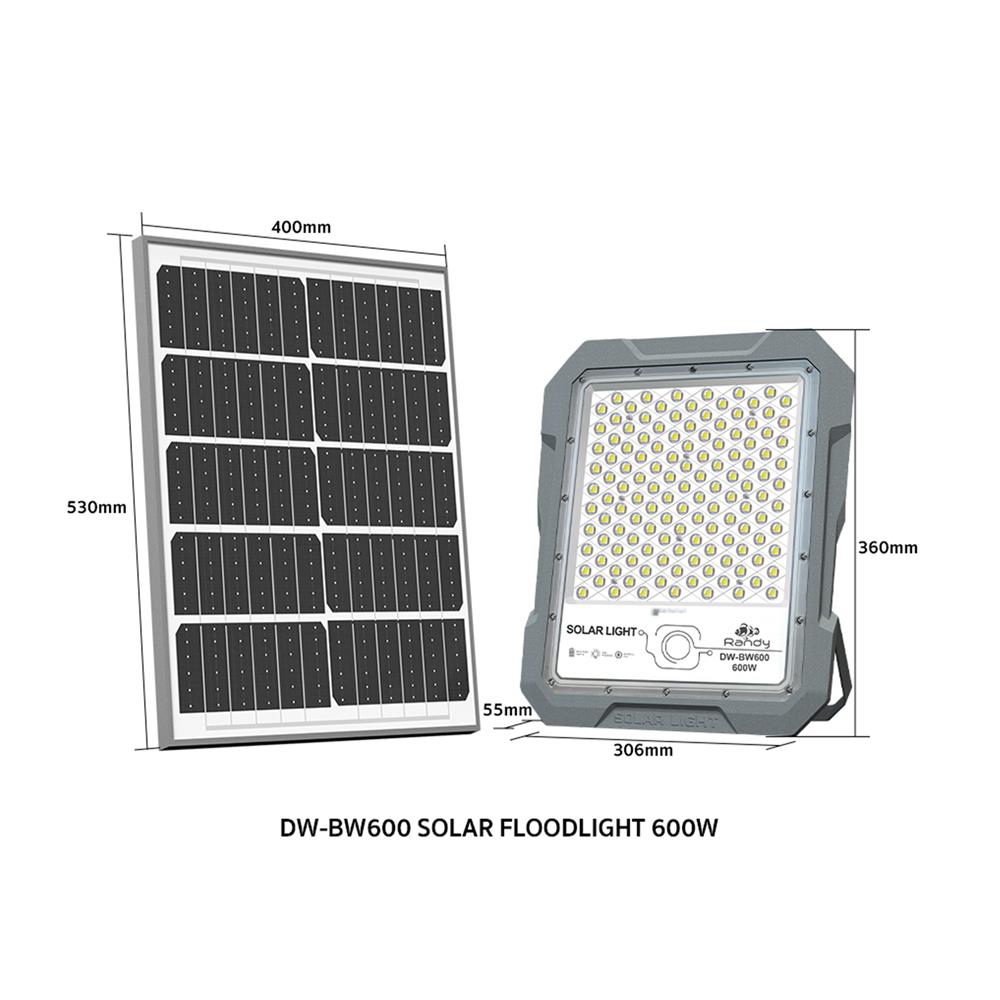 สปอตไลท์ SOLAR RANDY DW-BW 600 วัตต์ COOL WHITE สีเทา