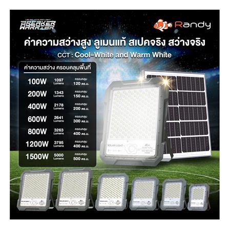 สปอตไลท์ SOLAR RANDY DW-BW 600 วัตต์ COOL WHITE สีเทา_9