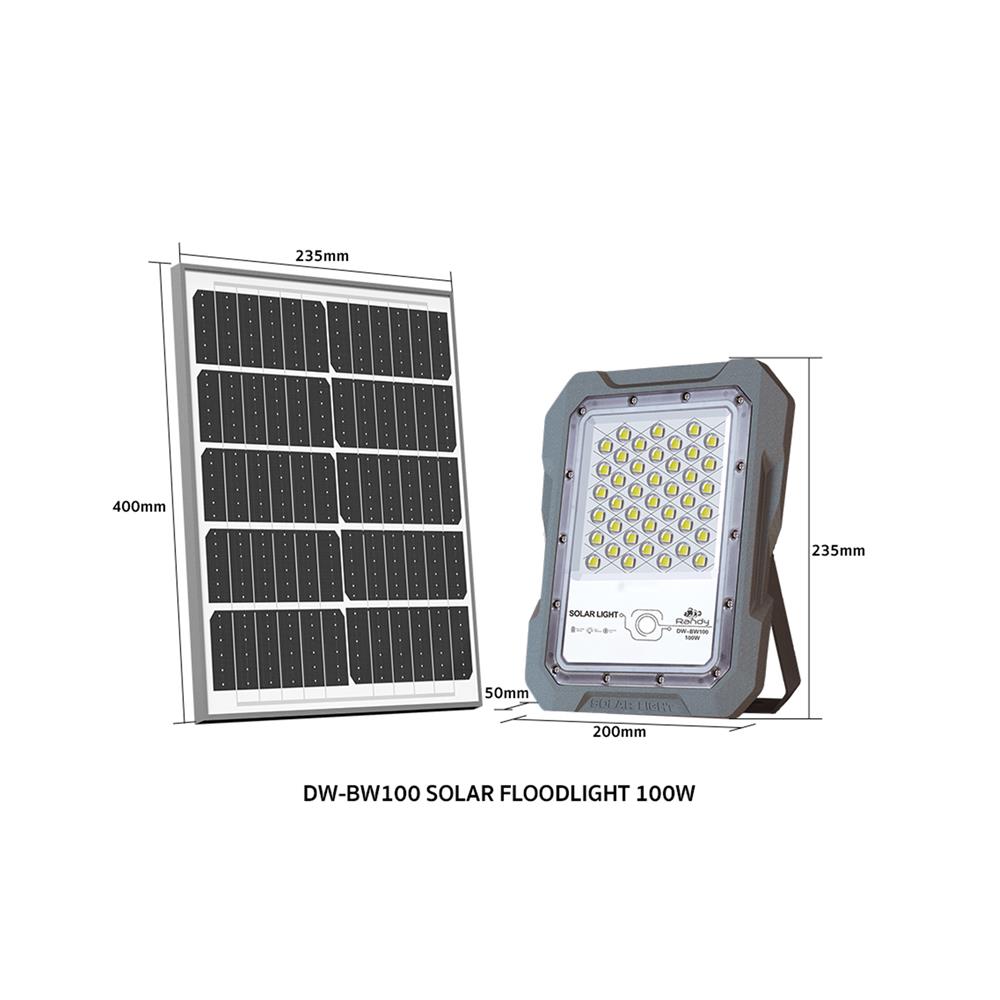 สปอตไลท์ SOLAR RANDY DW-BW 100 วัตต์ COOL WHITE สีเทา