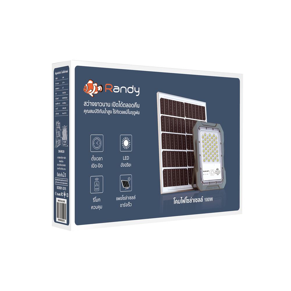 สปอตไลท์ SOLAR RANDY DW-BW 100 วัตต์ COOL WHITE สีเทา