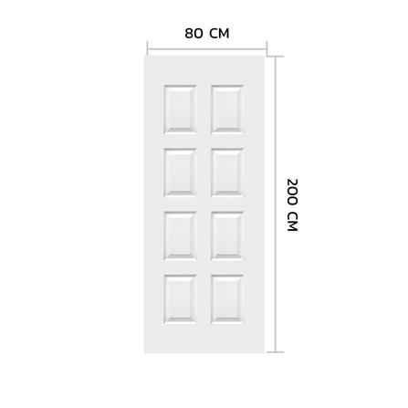 ประตูภายใน HDF ไม่เจาะลูกบิด METRO 801 พลอยไพลิน 80x200 ซม. สีรองพื้น_3