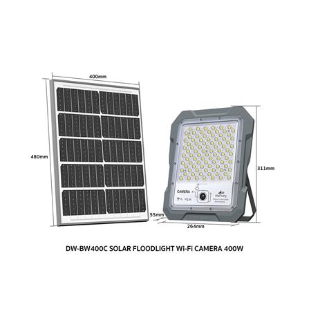 สปอตไลท์ SOLAR RANDY DW-BWC 400 วัตต์ COOL WHITE สีเทา พร้อมกล้อง CCTV_16