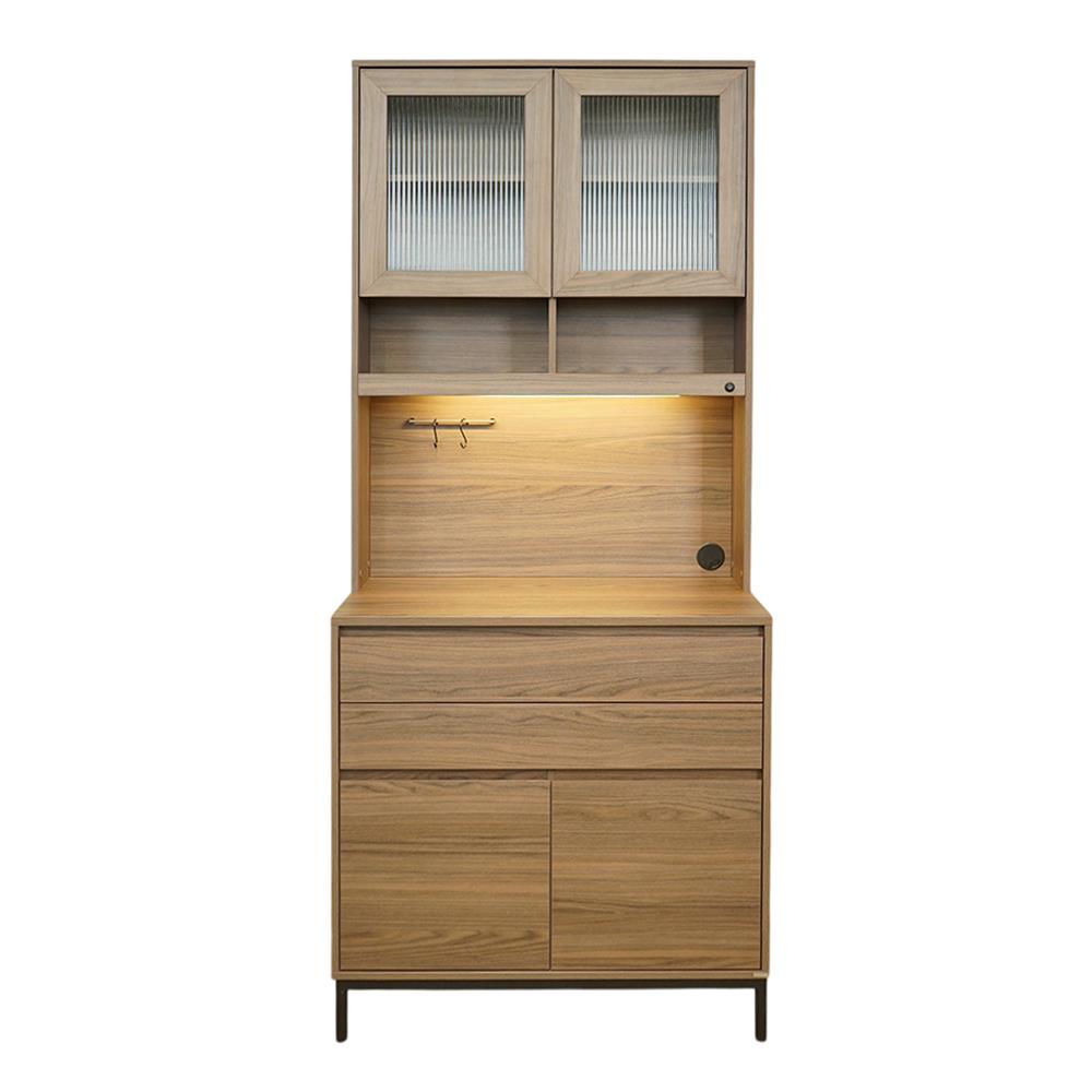 ตู้โชว์ HARV SIDAMO 90 ซม. สีไม้เข้มธรรมชาติ