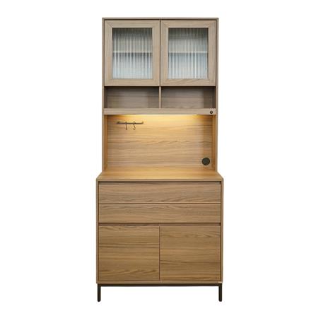 ตู้โชว์ HARV SIDAMO 90 ซม. สีไม้เข้มธรรมชาติ_1