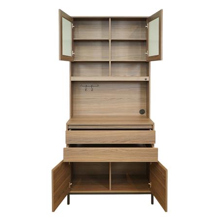 ตู้โชว์ HARV SIDAMO 90 ซม. สีไม้เข้มธรรมชาติ_2