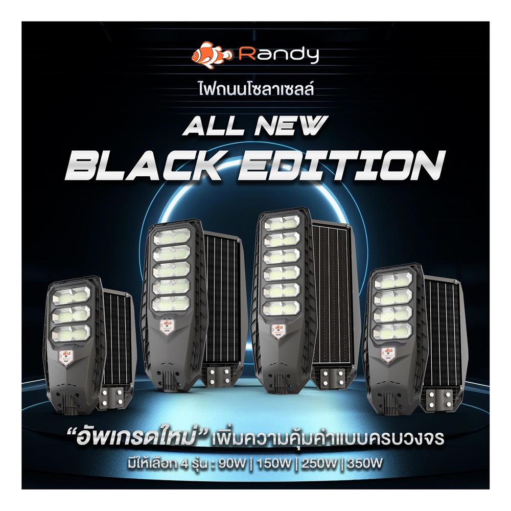 ไฟถนน SOLAR RANDY DW-LH9150 150 วัตต์ DAYLIGHT สีดำ