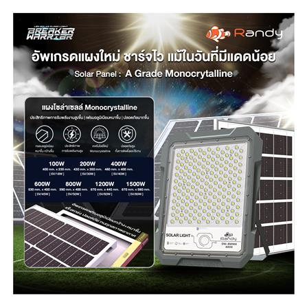 สปอตไลท์ SOLAR RANDY DW-BW 1,200 วัตต์ COOL WHITE สีเทา_10