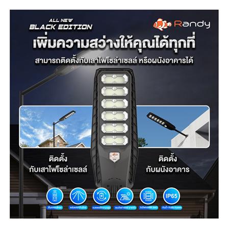 ไฟถนน SOLAR RANDY DW-LH9090 90 วัตต์ DAYLIGHT สีดำ_7