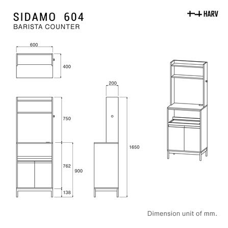 ตู้โชว์ HARV SIDAMO 60 ซม. สีไม้_9