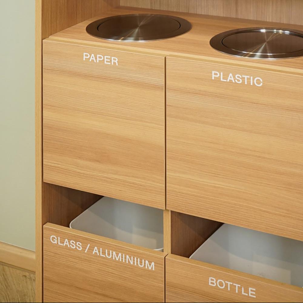 ตู้แยกขยะ 5 ช่อง HARV ZERO WASTE 90 ซม. สีครีม