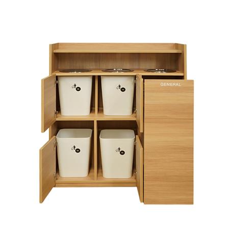 ตู้แยกขยะ 5 ช่อง HARV ZERO WASTE 90 ซม. สีครีม_2