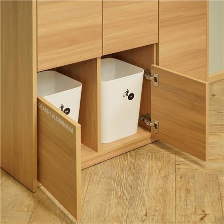 ตู้แยกขยะ 5 ช่อง HARV ZERO WASTE 90 ซม. สีครีม_7