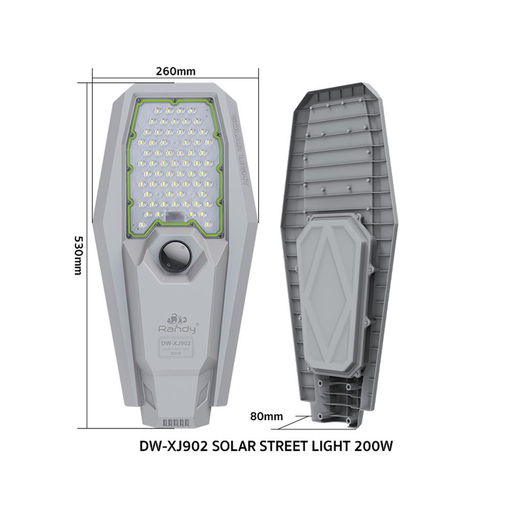 ไฟถนน SOLAR RANDY DW-XJ-902 200 วัตต์ DAYLIGHT สีเทา