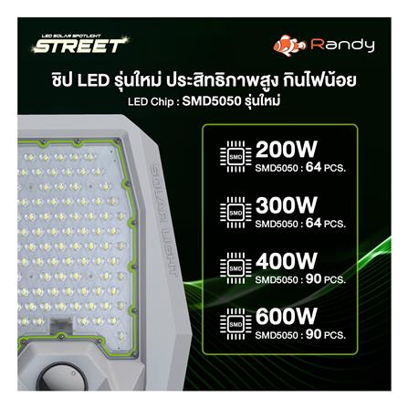 ไฟถนน SOLAR RANDY DW-XJ-902 200 วัตต์ DAYLIGHT สีเทา_10