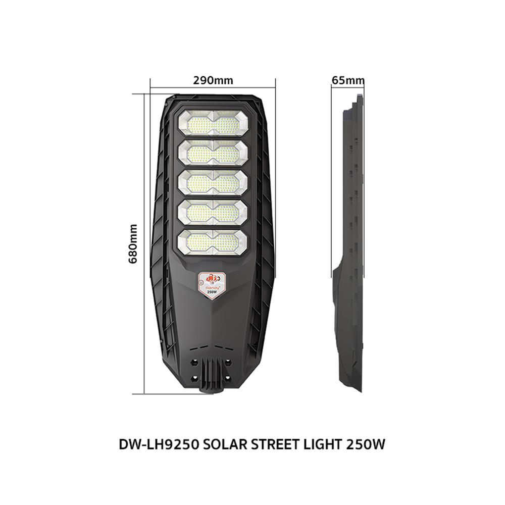 ไฟถนน SOLAR RANDY DW-LH9250 250 วัตต์ DAYLIGHT สีดำ