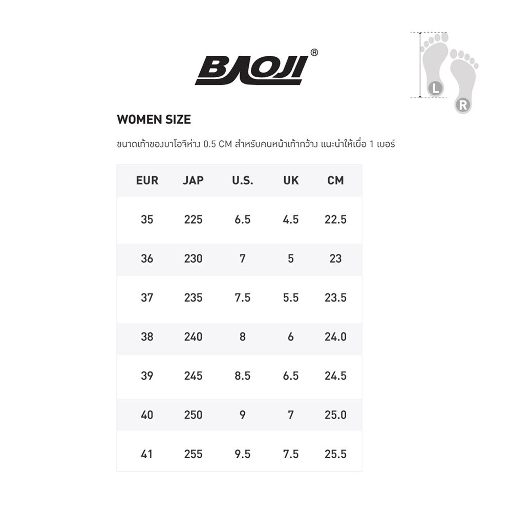 รองเท้าผ้าใบผู้หญิง BAOJI BJW1130 เบอร์ 37 สีครีม/ส้ม