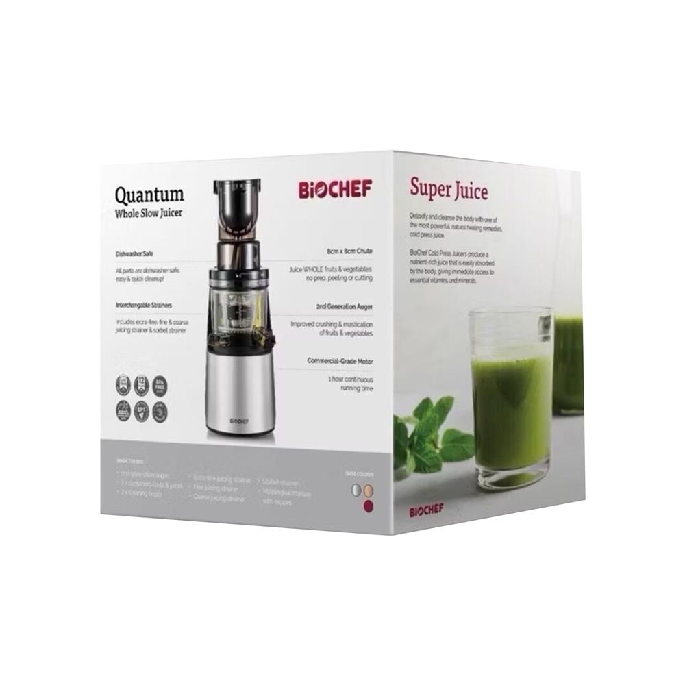 เครื่องสกัดน้ำผลไม้รอบต่ำ BIOCHEF QT01 สีเงิน