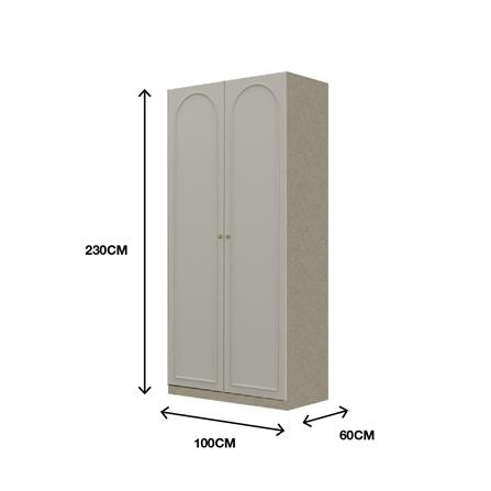 ตู้เสื้อผ้า 2 บานเปิด SB BUILT IN WARDROBE PLUS 59062812 100 ซม. สีครีม_5