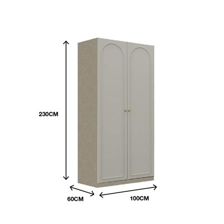 ตู้เสื้อผ้า 2 บานเปิด SB BUILT IN WARDROBE PLUS 59062811 100 ซม. สีครีม_5