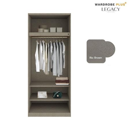 ตู้เสื้อผ้า 2 บานเปิด SB BUILT IN PLUS 59063231 100 ซม. สีเทา_4