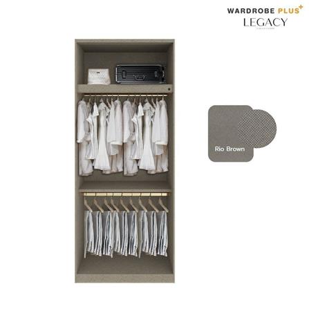 ตู้เสื้อผ้า 2 บานเปิด SB BUILT IN WARDROBE PLUS 59063232 100 ซม. สีเทา_4