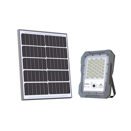 สปอตไลท์ SOLAR RANDY DW-BWC 100 วัตต์ COOL WHITE สีเทา พร้อมกล้อง CCTV