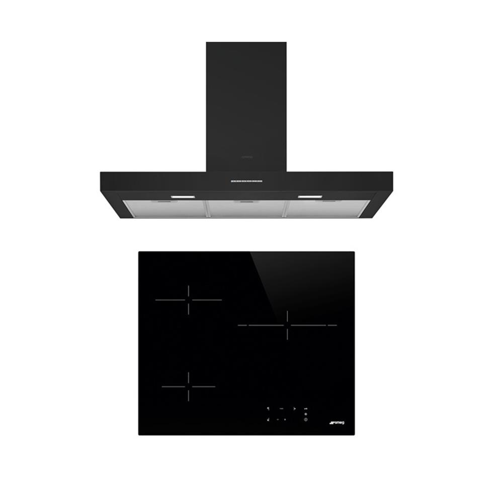 เตาฝัง+เครื่องดูดควัน SMEG SE263TD1+KBT900NE