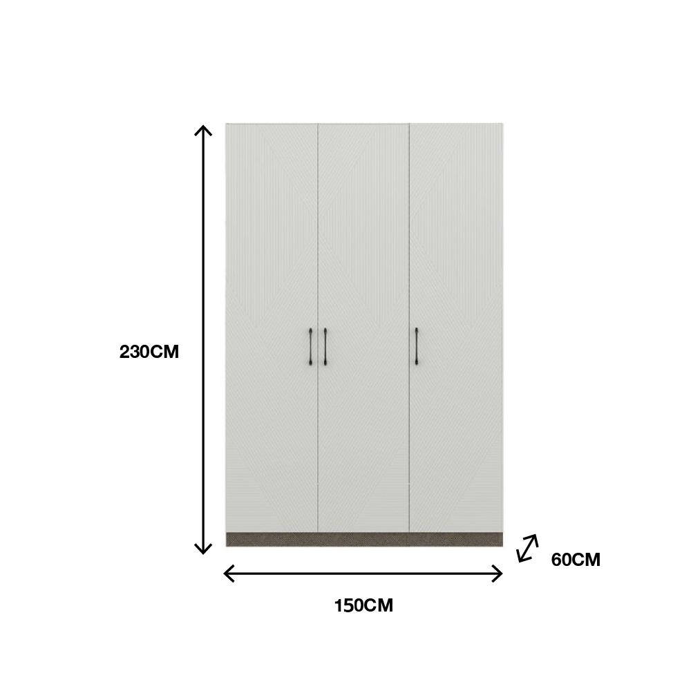 ตู้เสื้อผ้า 3 บานเปิด SB BUILT IN WARDROBE PLUS 59062870 150 ซม. สีขาว