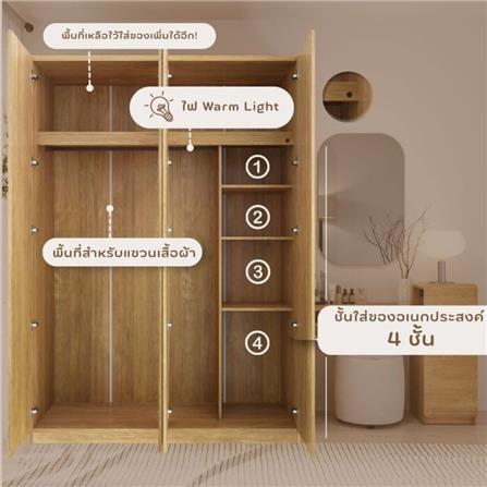 ชุดห้องนอน 6 ฟุต SB FURNITURE SKIFT 59063321 สีไม้อ่อน_7